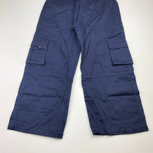Load image into Gallery viewer, Boys TASSO, navy cotton cargo pants, elasticated, Inside leg: 43.5cm, EUC, size 6,  