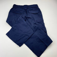 Load image into Gallery viewer, Boys TASSO, navy cotton cargo pants, elasticated, Inside leg: 43.5cm, EUC, size 6,  