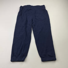 Load image into Gallery viewer, unisex Favourites, navy fleece lined track pants, elasticated, Inside leg: 35cm, EUC, size 2,  