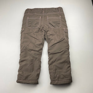 Girls Pumpkin Patch, fleece lined padded cargo pants, adjustable, Inside leg: 34.5cm, NEW, size 2,  