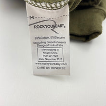 Load image into Gallery viewer, unisex Rock Your Baby, khaki stretchy casual pants, elasticated, GUC, size 2,  