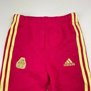 Girls Adidas, Monsters Inc track pants, elasticated, Inside leg: 31cm, EUC, size 2,  