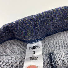 Load image into Gallery viewer, Girls H&amp;T, blue &amp; metallic gold casual pants, Inside leg: 35cm, EUC, size 3,  