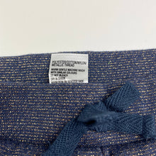 Load image into Gallery viewer, Girls H&amp;T, blue &amp; metallic gold casual pants, Inside leg: 35cm, EUC, size 3,  