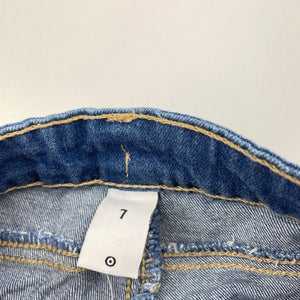 Girls Target, blue stretch denim jeans, adjustable, Inside leg: 54cm, EUC, size 7,  