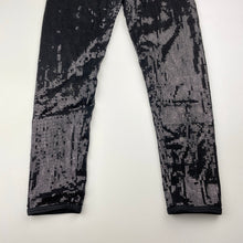 Load image into Gallery viewer, Girls Love 2 Dance, black sequin leggings / dance pants, Inside leg: 45cm, EUC, size 7,  