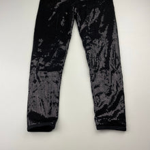 Load image into Gallery viewer, Girls Love 2 Dance, black sequin leggings / dance pants, Inside leg: 45cm, EUC, size 7,  