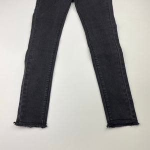 Girls Cotton On, black stretch denim jeans, adjustable, Inside leg: 48cm, NEW, size 5,  