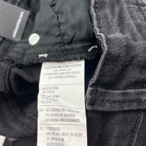 Girls Cotton On, black stretch denim jeans, adjustable, Inside leg: 48cm, NEW, size 5,  