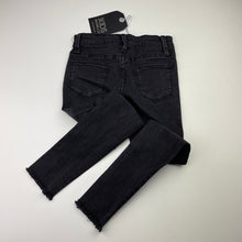 Load image into Gallery viewer, Girls Cotton On, black stretch denim jeans, adjustable, Inside leg: 48cm, NEW, size 5,  