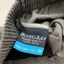 Load image into Gallery viewer, Boys BEARE &amp; LEY, grey school pants, elasticated, Inside leg: 51cm, NEW, size 6,  