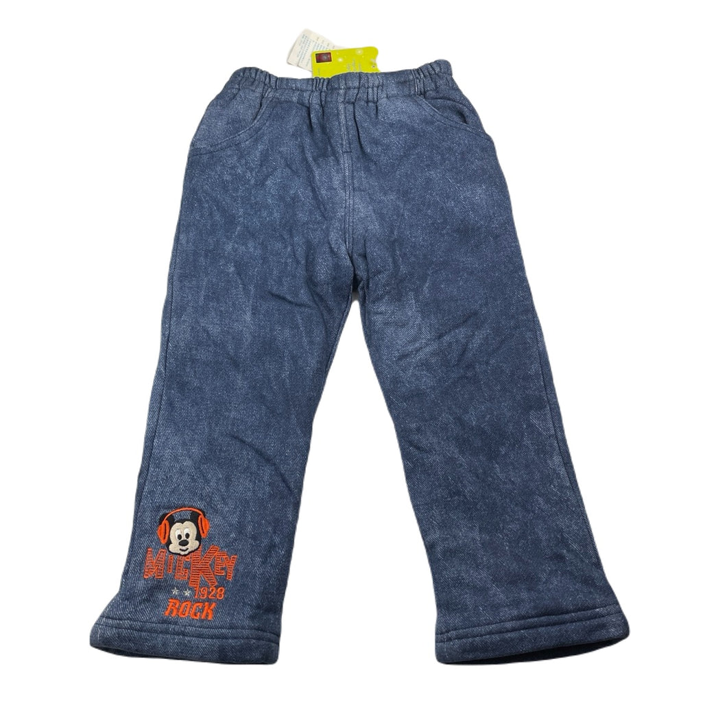 Boys Disney, Mickey Mouse fleece lined padded pants, elasticated, Inside leg: 34cm, NEW, size 3,  