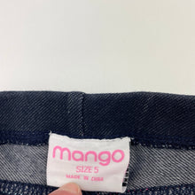 Load image into Gallery viewer, Girls Mango, stretchy denim leggings, cats, Inside leg: 47cm, EUC, size 5,  