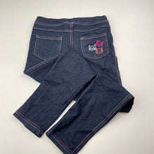 Load image into Gallery viewer, Girls Mango, stretchy denim leggings, cats, Inside leg: 47cm, EUC, size 5,  