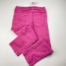 Load image into Gallery viewer, Girls Target, pink stretch denim jeans, adjustable, Inside leg: 44cm, NEW, size 5,  