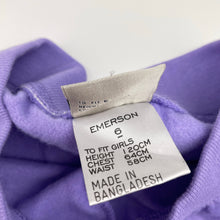 Load image into Gallery viewer, Girls Emerson, purple fleece lined track pants, Inside leg: 48.5cm, EUC, size 6,  