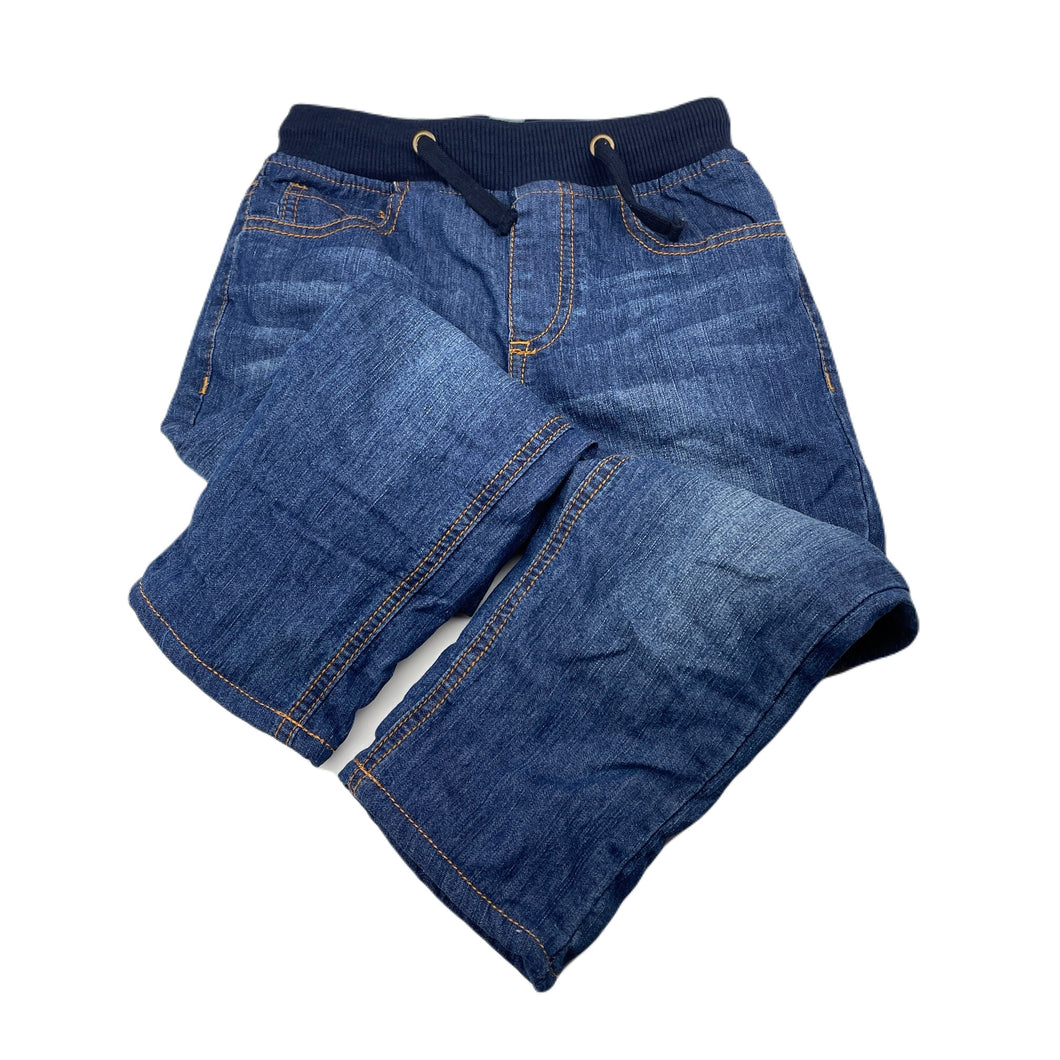 Boys Zara, fleece lined denim pants, elasticated, Inside leg: 40cm, EUC, size 3-4,  