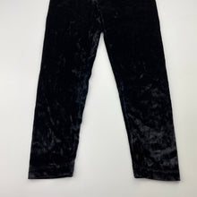 Load image into Gallery viewer, Girls Milkshake, black velour leggings, Inside leg: 39cm, EUC, size 4,  