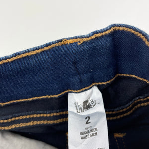 Girls H&T, lightweight stretch denim jeans, adjustable, Inside leg: 32cm, GUC, size 2,  