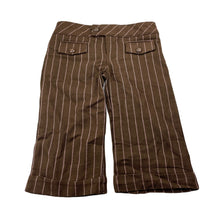 Load image into Gallery viewer, Girls Pumpkin Patch, cropped brown &amp; pink stripe pants, adjustable, Inside leg: 27.5cm, NEW, size 2,  