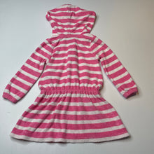 Load image into Gallery viewer, Girls Ralph Lauren, striped terry casual hooded dress, light mark lower skirt, FUC, size 1-2, L: 44cm