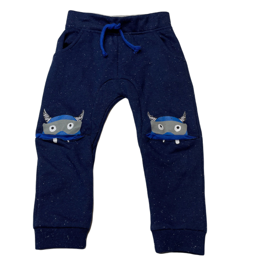 Boys Dymples, fleece lined novelty track pants, elasticated, EUC, size 2,  