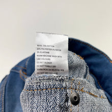 Load image into Gallery viewer, Girls Bardot Junior, blue stretch denim jeggings, adjustable, Inside leg: 66cm, FUC, size 10,  