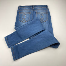 Load image into Gallery viewer, Girls Bardot Junior, blue stretch denim jeggings, adjustable, Inside leg: 66cm, FUC, size 10,  