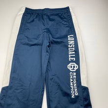 Load image into Gallery viewer, Boys Lonsdale, navy &amp; white track pants, elasticated, Inside leg: 66.5cm, FUC, size 12,  