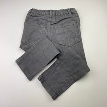 Load image into Gallery viewer, Boys H&amp;T, grey stretch denim jeans, adjustable, Inside leg: 36.m, GUC, size 3,  