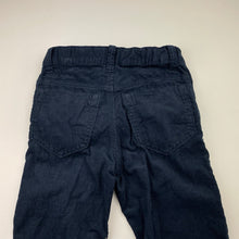 Load image into Gallery viewer, Boys H&amp;M, navy corduroy cotton pants, adjustable, Inside leg: 40cm, EUC, size 4,  