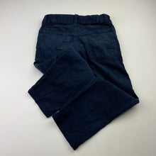 Load image into Gallery viewer, Boys H&amp;M, navy corduroy cotton pants, adjustable, Inside leg: 40cm, EUC, size 4,  
