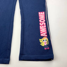 Load image into Gallery viewer, Girls Kids Stuff, navy fleece lined track pants, Inside leg: 46cm, FUC, size 5,  