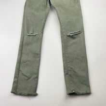 Load image into Gallery viewer, Girls Zara, distressed stretch denim pants, adjustable, Inside leg: 48cm, GUC, size 6,  