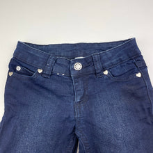 Load image into Gallery viewer, Girls Target, dark stretch denim jeans, adjustable, inside leg: 30.5cm, EUC, size 2,  
