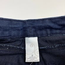Load image into Gallery viewer, Girls Target, dark stretch denim jeans, adjustable, inside leg: 30.5cm, EUC, size 2,  