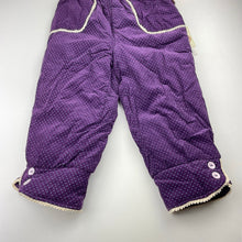 Load image into Gallery viewer, Girls QIBAOLEYUAN, wadded winter corduroy cotton pants, Inside leg: 35cm, NEW, size 3,  