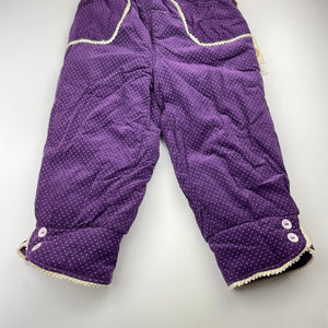 Girls QIBAOLEYUAN, wadded winter corduroy cotton pants, Inside leg: 35cm, NEW, size 3,  