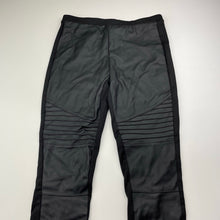Load image into Gallery viewer, Girls Eve's Sister, faux leather panel pants, elasticated, Inside leg: 64.5cm, EUC, size 12,  