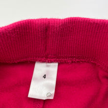 Load image into Gallery viewer, Girls Target, pink fleece lined track pants, Inside leg: 43cm, GUC, size 4,  
