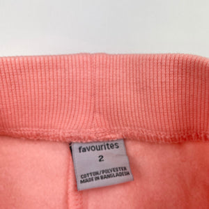 Girls Favourites, fleece lined track pants, elasticated, Inside leg: 30.5cm, EUC, size 2,  