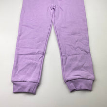 Load image into Gallery viewer, Girls Favourites, purple fleece lined track pants, Inside leg: 41cm, NEW, size 4,  