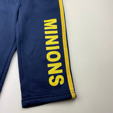 Load image into Gallery viewer, unisex Minions, navy fleece lined track pants, Inside leg: 29.5cm, EUC, size 2,  