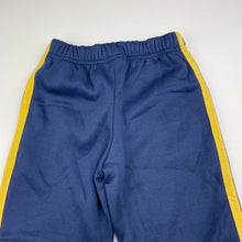 Load image into Gallery viewer, unisex Minions, navy fleece lined track pants, Inside leg: 29.5cm, EUC, size 2,  