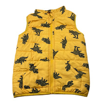 Load image into Gallery viewer, Boys Tilt, yellow puffer vest, dinosaurs, GUC, size 6,  