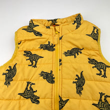 Load image into Gallery viewer, Boys Tilt, yellow puffer vest, dinosaurs, GUC, size 6,  