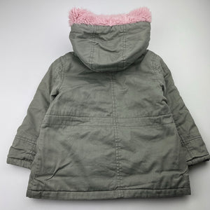 Girls Sista, lined khaki cotton jacket / coat, GUC, size 3,  