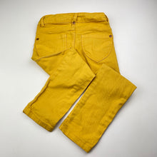 Load image into Gallery viewer, Girls WE Fashion, yellow stretch denim pants, adjustable, Inside leg: 42cm, FUC, size 4,  