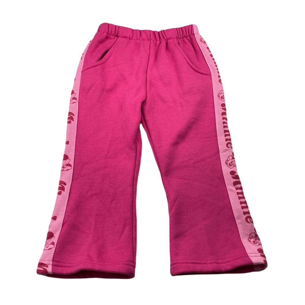 Girls Minnie, fleece lined track pants, elasticated, Inside leg: 31cm, EUC, size 2,  