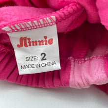 Load image into Gallery viewer, Girls Minnie, fleece lined track pants, elasticated, Inside leg: 31cm, EUC, size 2,  